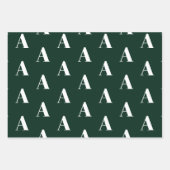 Monogrammen donkergroen aangepast initiaal patroon inpakpapier vel (Voorkant)