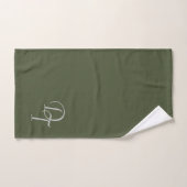 Monogrammen - donkergroene vaste stof bad handdoek (Handdoek)