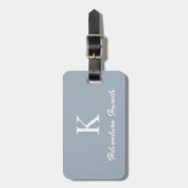 Monogrammen Dusty Blue Adventure wacht op geschenk Bagagelabel (Voorkant verticaal)