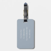 Monogrammen Dusty Blue Adventure wacht op geschenk Bagagelabel (Achterkant verticaal)