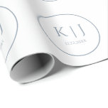 Monogrammen Dusty Blue Elegant Minimalist Wedding Cadeaupapier<br><div class="desc">Gedrukt met monogram initialen voor koppels in aangepaste stoffige blauw kleur geweldig voor bruiloften,  verlovingen,  jubileum etc (die u kunt bewerken,  wijzigen en personaliseren) in eenvoudige,  elegante design!</div>
