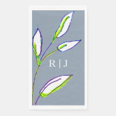 Monogrammen Dusty Blue Sage Green Leaves Wedding Servet (Voorkant)
