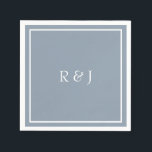 Monogrammen Dusty Blue White Ampersand Cool Weddin Servet<br><div class="desc">Ontworpen met tekst sjabloon voor monogrammed initialen die u kunt aanpassen!</div>