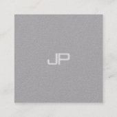 Monogrammen Eenvoudig Chic Plain Luxury Trendy Des Vierkante Visitekaartje (Achterkant)