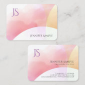 Monogrammen Eenvoudige Elegant Moderne Kleurrijke  Visitekaartje (Voorkant / Achterkant)