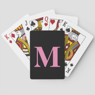 Monogrammen eerste naam roze zwart meisjesachtig c pokerkaarten