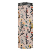 Monogrammen Elegant feminine floreel roze Thermosbeker (Achterkant)