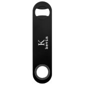 Monogrammen elegant modern masculine, zwart speed flessenopener (Voorkant)