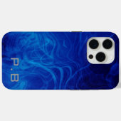 Monogrammen Elektrisch Blauw uniek effect Case-Mate iPhone Case (Achterkant (horizontaal))