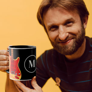 Monogrammen elektrische gitaar mok