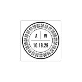 Monogrammen en dubbelgeluksring Chinese bruiloft Rubberstempel (Afrduk)