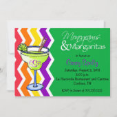 Monogrammen en Margaritas Invitation Kaart (Voorkant)