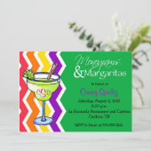 Monogrammen en Margaritas Invitation Kaart (Staand voorkant)