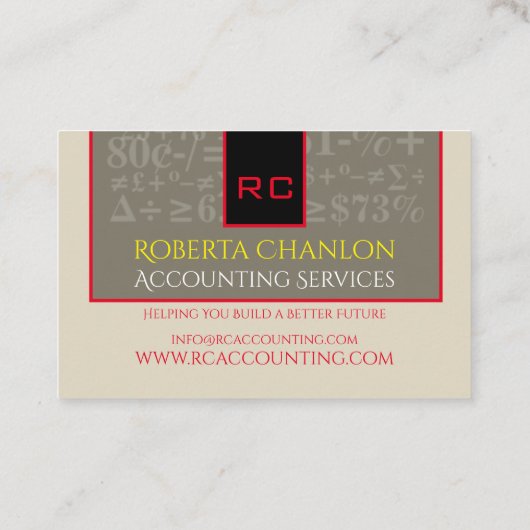 Monogrammen Euro - Visitekaartje (Achterkant)