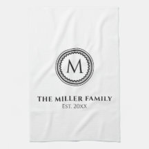 Monogrammen | Familienaam | Zwart wit en grijs