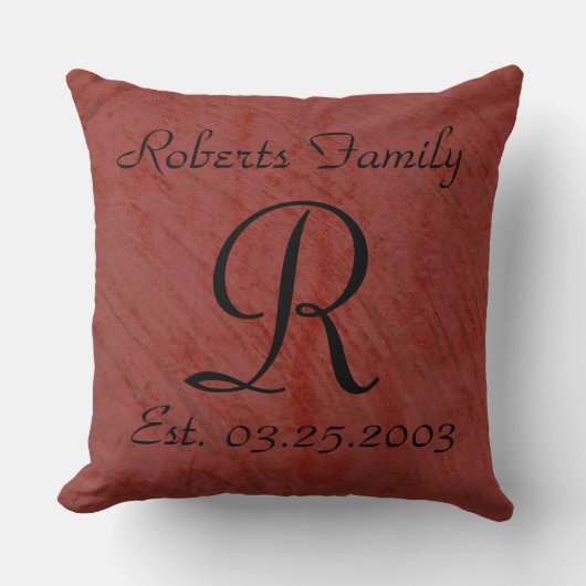 Monogrammen Faux eindigt patronen Kussen (Voorkant)