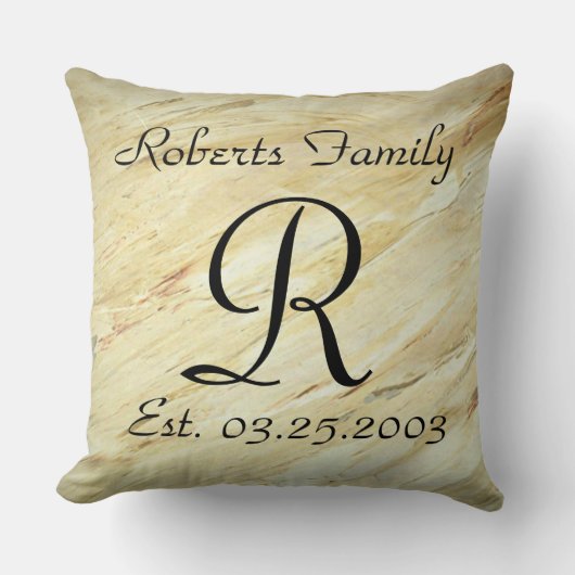 Monogrammen Faux eindigt patronen Kussen (Voorkant)