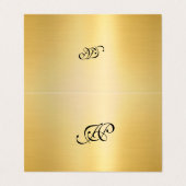 Monogrammen Faux Gold Elegant Calligraphy Script Visitekaartje (Buitenkant ongevouwen)