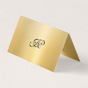 Monogrammen Faux Gold Elegant Calligraphy Script Visitekaartje