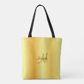 Monogrammen Faux Gold Elegant Moderne Sjabloon Tote Bag (Achterkant)