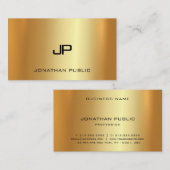 Monogrammen Faux Gold Moderne Luxurieuze Sjabloon Visitekaartje (Voorkant / Achterkant)