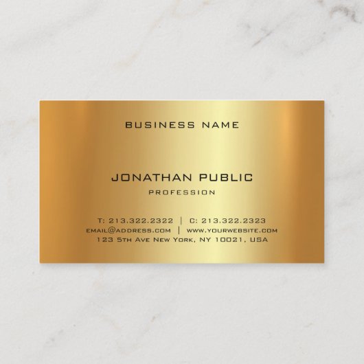 Monogrammen Faux Gold Moderne Luxurieuze Sjabloon Visitekaartje (Achterkant)