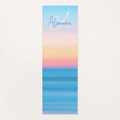 Monogrammen Feminine Pastel Beach Sunset Custom Yogamat (Voorkant)