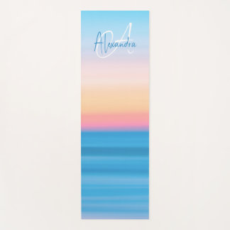 Monogrammen Feminine Pastel Beach Sunset Custom Yogamat