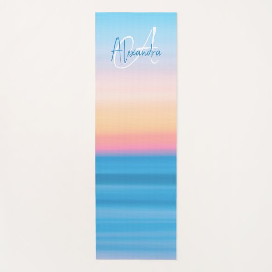 Monogrammen Feminine Pastel Beach Sunset Custom Yogamat (Voorkant)