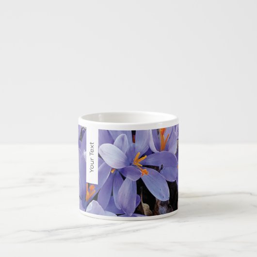 Monogrammen gebergte violette bloemen espresso kop (Voorkant)