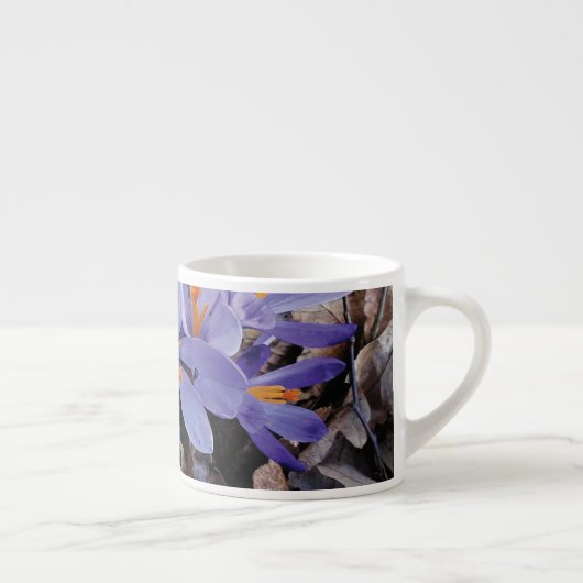 Monogrammen gebergte violette bloemen espresso kop (Rechts)