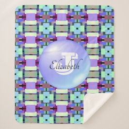 Monogrammen Geometrische Chic Artistic Vivid Patte Sherpa Deken