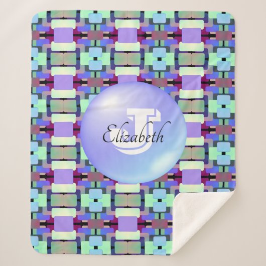 Monogrammen Geometrische Chic Artistic Vivid Patte Sherpa Deken (Voorkant)