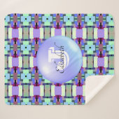 Monogrammen Geometrische Chic Artistic Vivid Patte Sherpa Deken (Voorkant (horizontaal))
