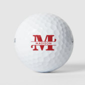 Monogrammen & gepersonaliseerd monogram met naam golfballen (Voorkant)