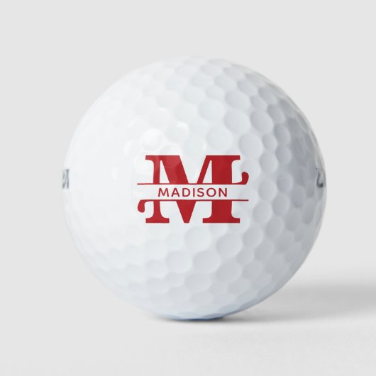 Monogrammen & gepersonaliseerd monogram met naam golfballen (Voorkant)