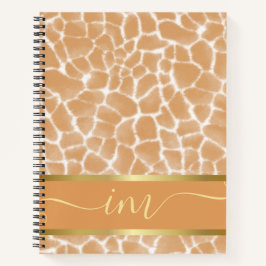 Monogrammen Giraffe Huid Waterverf Notitieboek