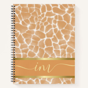 Monogrammen Giraffe Huid  Waterverf Notitieboek