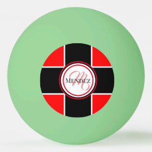 Monogrammen gloed in de donkere pingbal pingpongbal