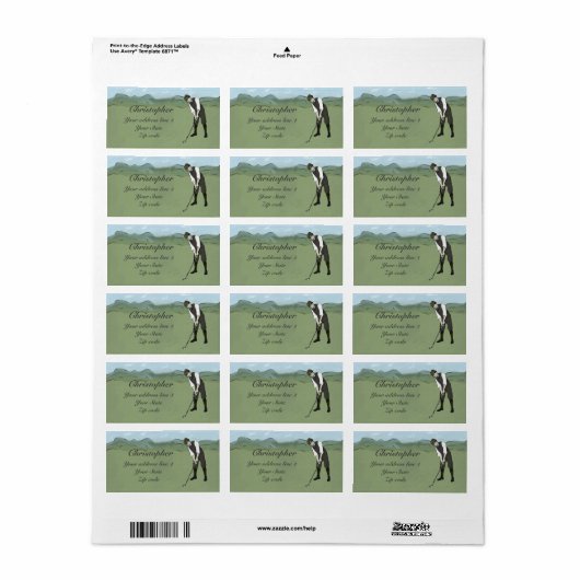 Monogrammen  golfkunst etiket (Full Sheet)