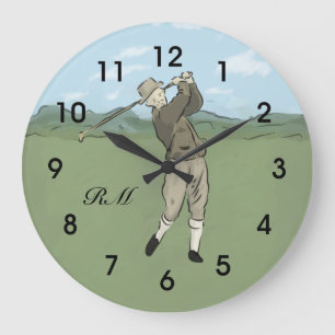 Monogrammen  golfkunst grote klok