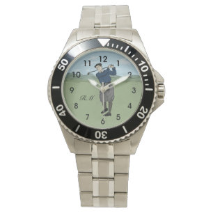 Monogrammen golfkunst horloge