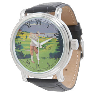 Monogrammen  golfkunst horloge