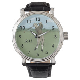 Monogrammen golfkunst horloge