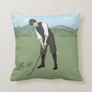 Monogrammen golfkunst kussen