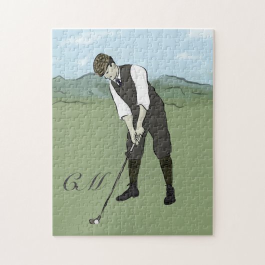 Monogrammen  golfkunst legpuzzel (Verticaal)