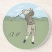 Monogrammen  golfkunst zandsteen onderzetter (Voorkant)