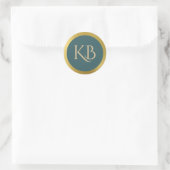 Monogrammen goud en Blauwgroen stickers (Tas)