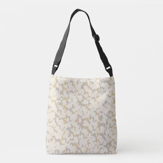 Monogrammen - Goud en grijs goudblad - Abstract on Crossbody Tas (Achterkant)