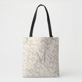 Monogrammen - Goud en grijs goudblad - Abstract on Tote Bag